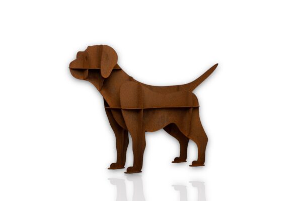 Cortenstaal hond labrador met bril