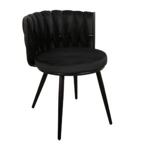 Pole to Pole eetkamerstoel Maanstoel fluweel - zwart (set van 2)