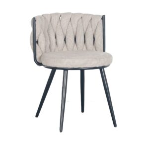 Pole to Pole eetkamerstoel Maanstoel chenille - beige (set van 2)