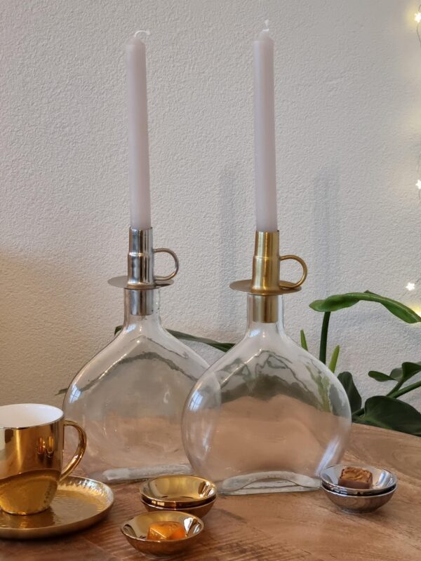 Vtwonen candle holder bottle glas zilver