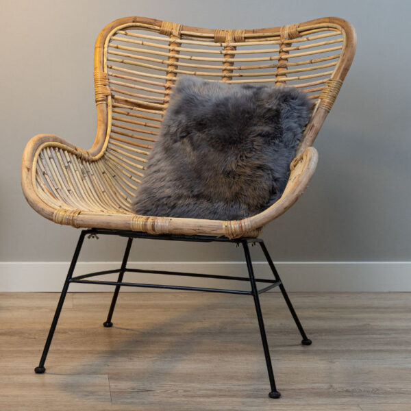 Woool sierkussen grijs schapenwol