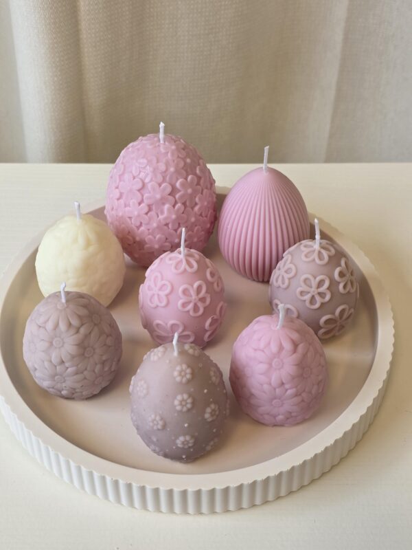 MadebyLL kaars paasei bloem roze