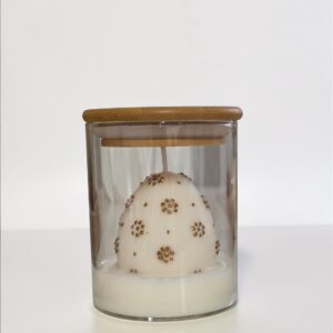 MadebyLL paasei kaars in glas madeliefje